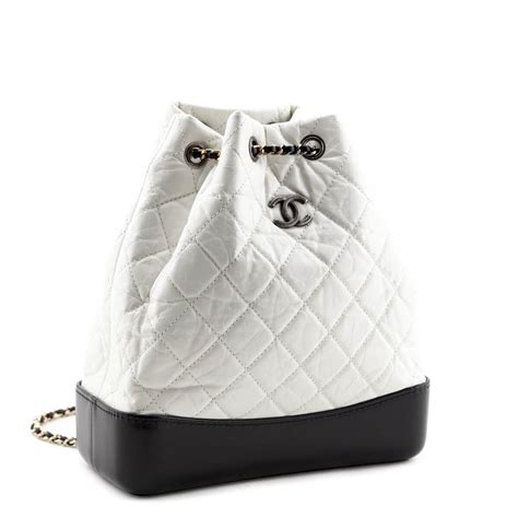 chanel white fur backpack|Chanel gabrielle backpack price 2020.